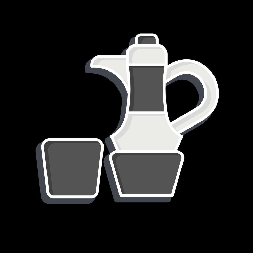 Icon Coffe. related to Qatar symbol. glossy style. simple design illustration. vector