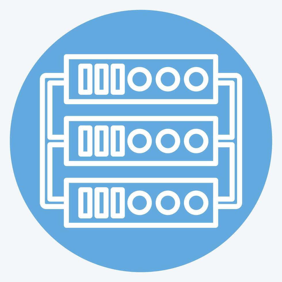 Icon Server. related to Social Network symbol. blue eyes style. simple design illustration vector