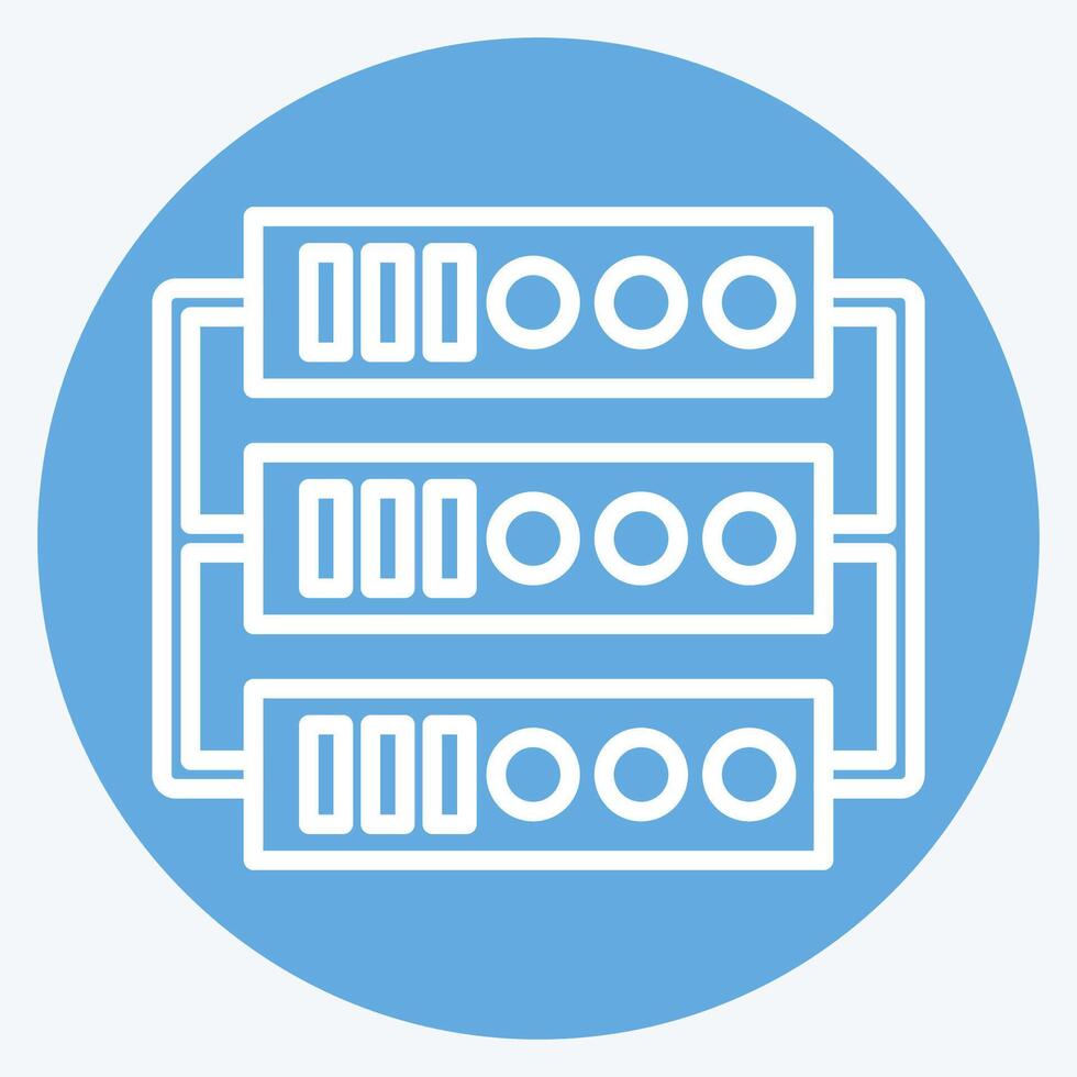 icono servidor. relacionado a social red símbolo. azul ojos estilo. sencillo diseño ilustración vector