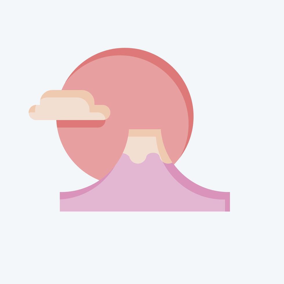 Icon Fuji Mountain. related to Japan symbol. flat style. simple design illustration. vector