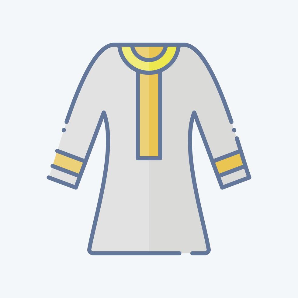 Icon Kandura. related to Qatar symbol. doodle style. simple design illustration. vector