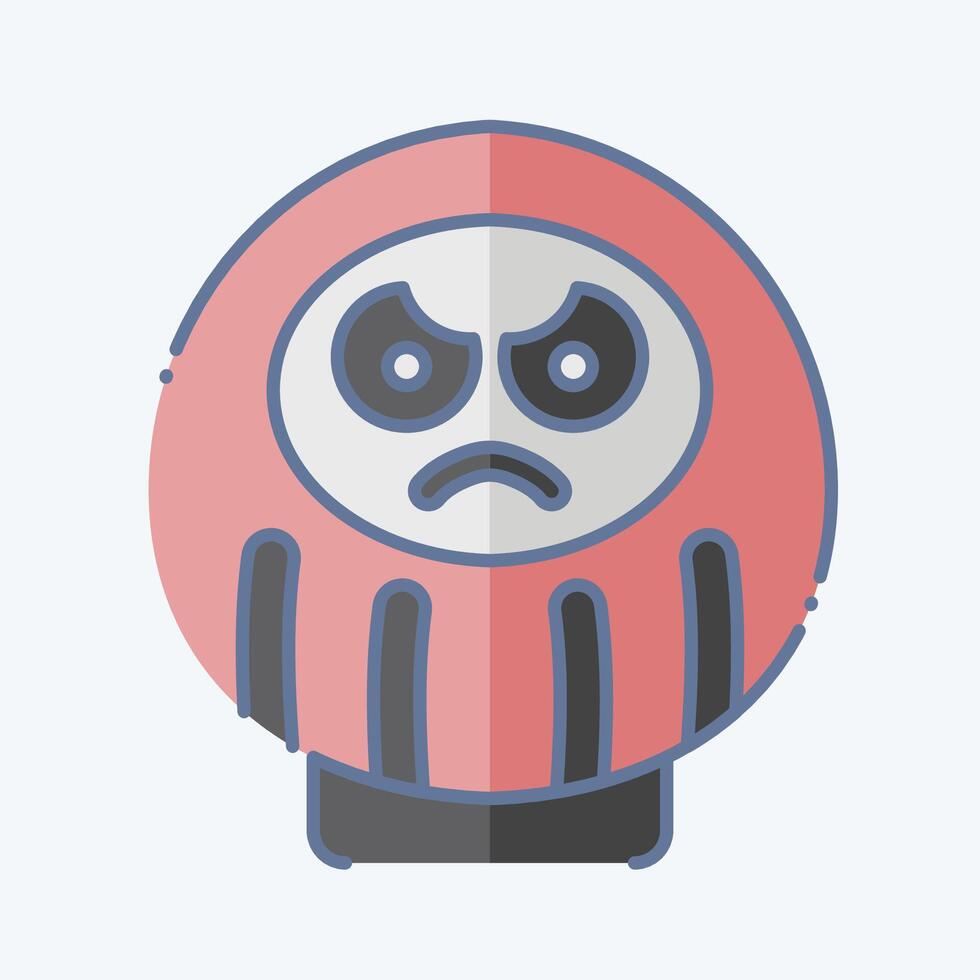 Icon Daruma. related to Japan symbol. doodle style. simple design illustration. vector