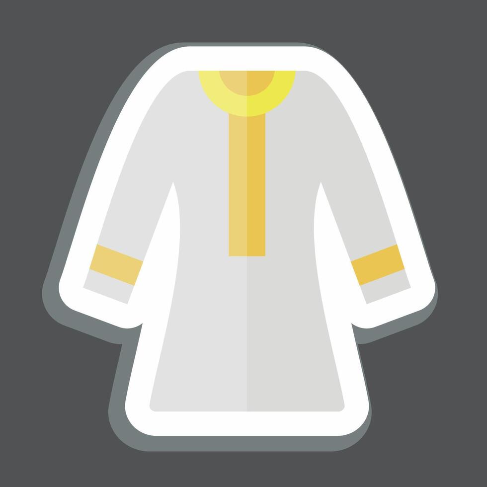 Sticker Kandura. related to Qatar symbol. simple design illustration. vector