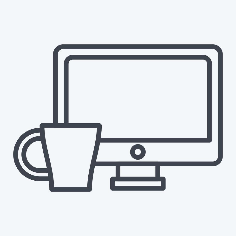 Icon Work. related to Social Network symbol. line style. simple design illustration vector