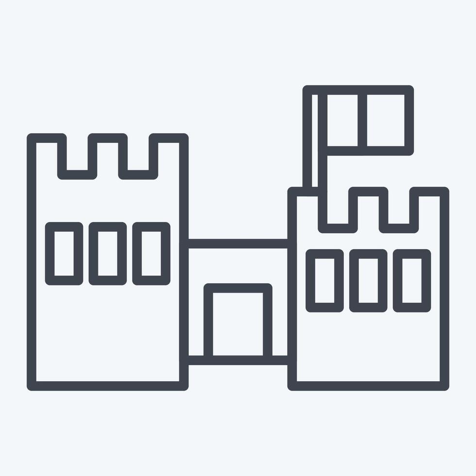 Icon Al Zubarah Archaeological Site. related to Qatar symbol. line style. simple design illustration. vector