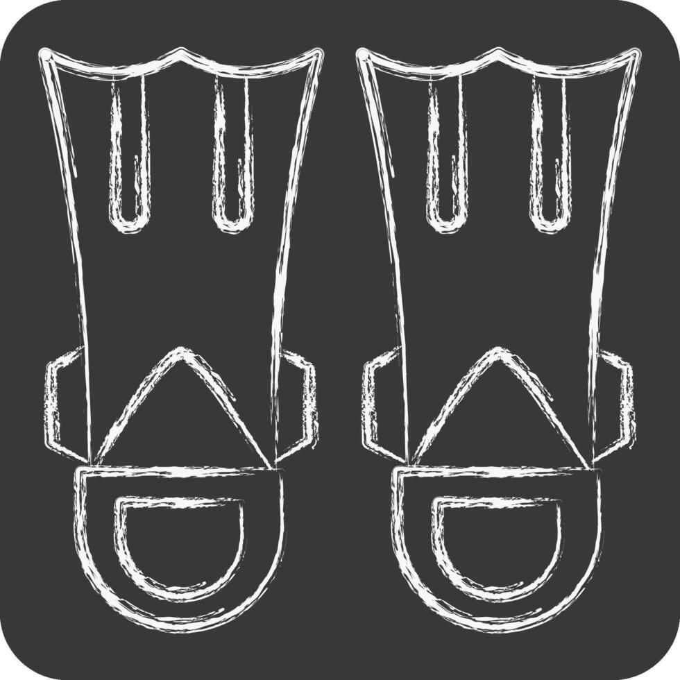 Icon Fins Diving. related to Diving symbol. chalk Style. simple design illustration vector