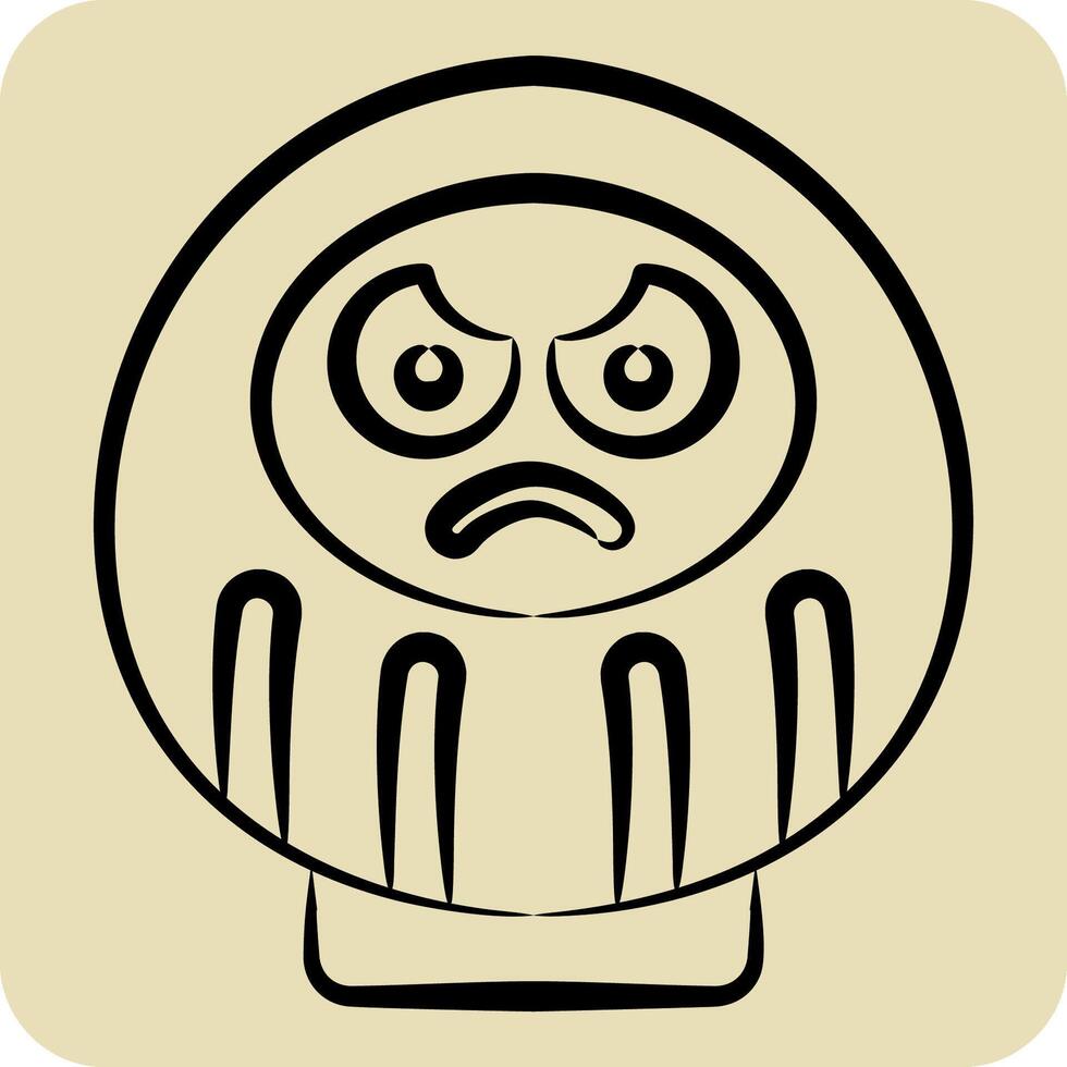 Icon Daruma. related to Japan symbol. hand drawn style. simple design illustration. vector
