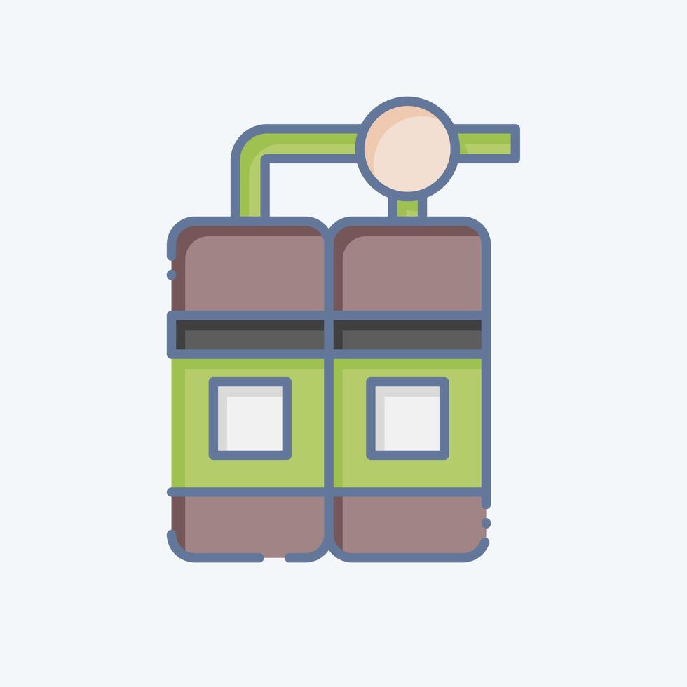 Icon Diving Oxygen Tank. related to Diving symbol. doodle style. simple design illustration vector