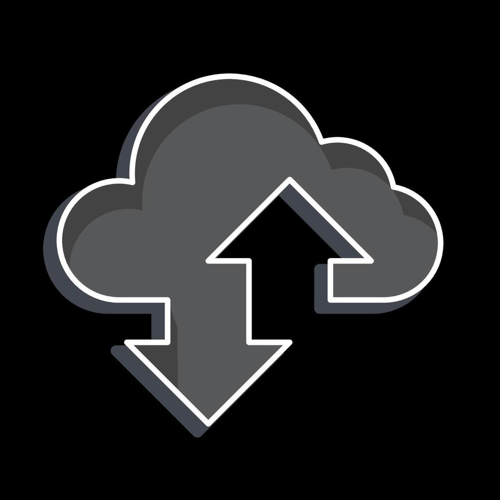 Icon Cloudy. related to Social Network symbol. glossy style. simple design illustration vector