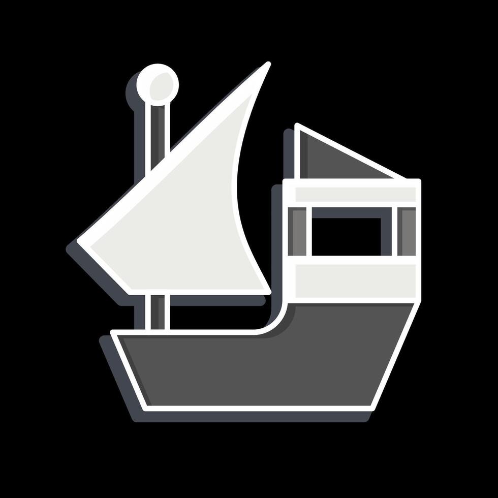 Icon Boat. related to Qatar symbol. glossy style. simple design illustration. vector