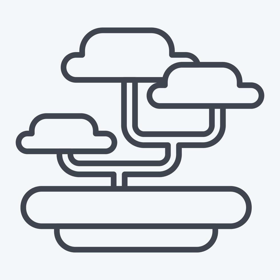 Icon Bonsai. related to Japan symbol. line style. simple design illustration. vector