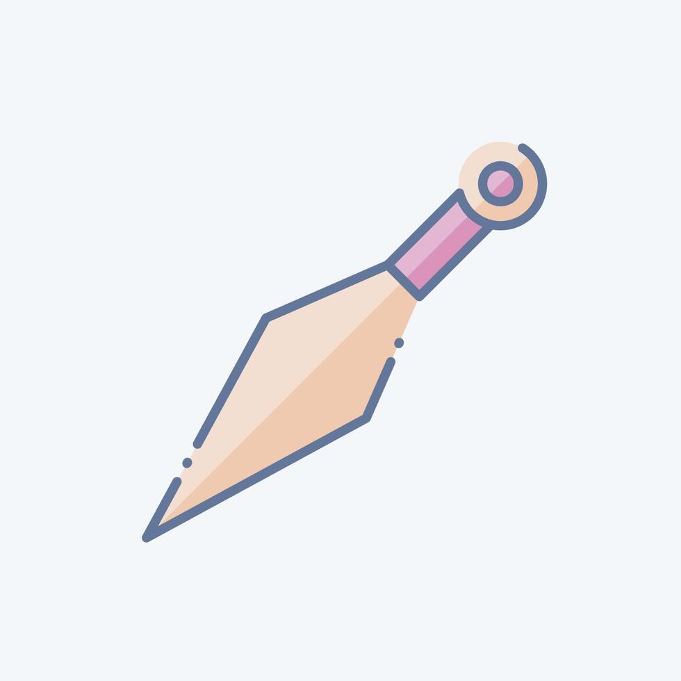 Icon Kunai. related to Japan symbol. doodle style. simple design illustration. vector