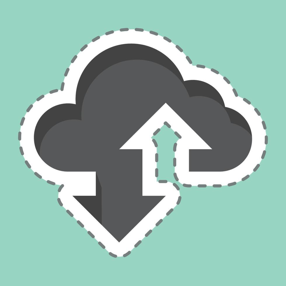 Sticker line cut Cloudy. related to Social Network symbol. simple design illustration vector