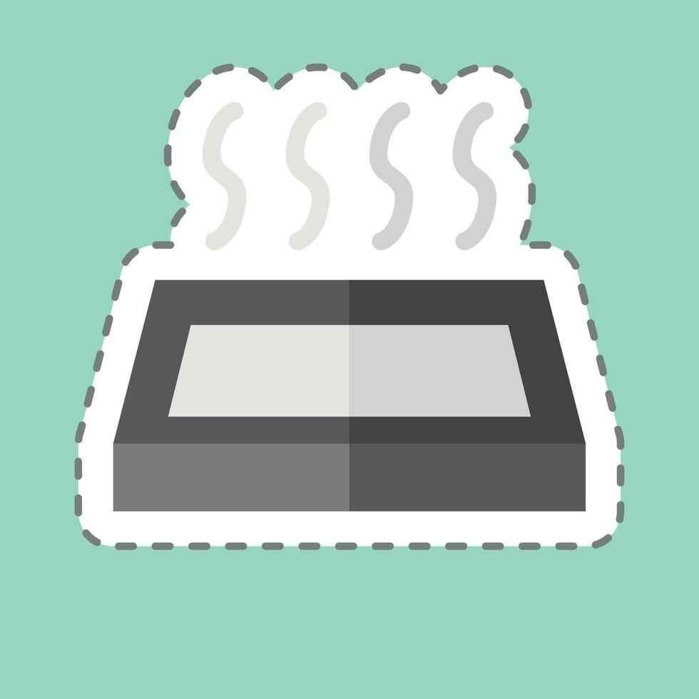 Sticker line cut Onsen. related to Japan symbol. simple design illustration. vector