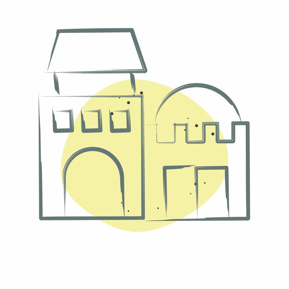 Icon Arab House. related to Qatar symbol. Color Spot Style. simple design illustration. vector