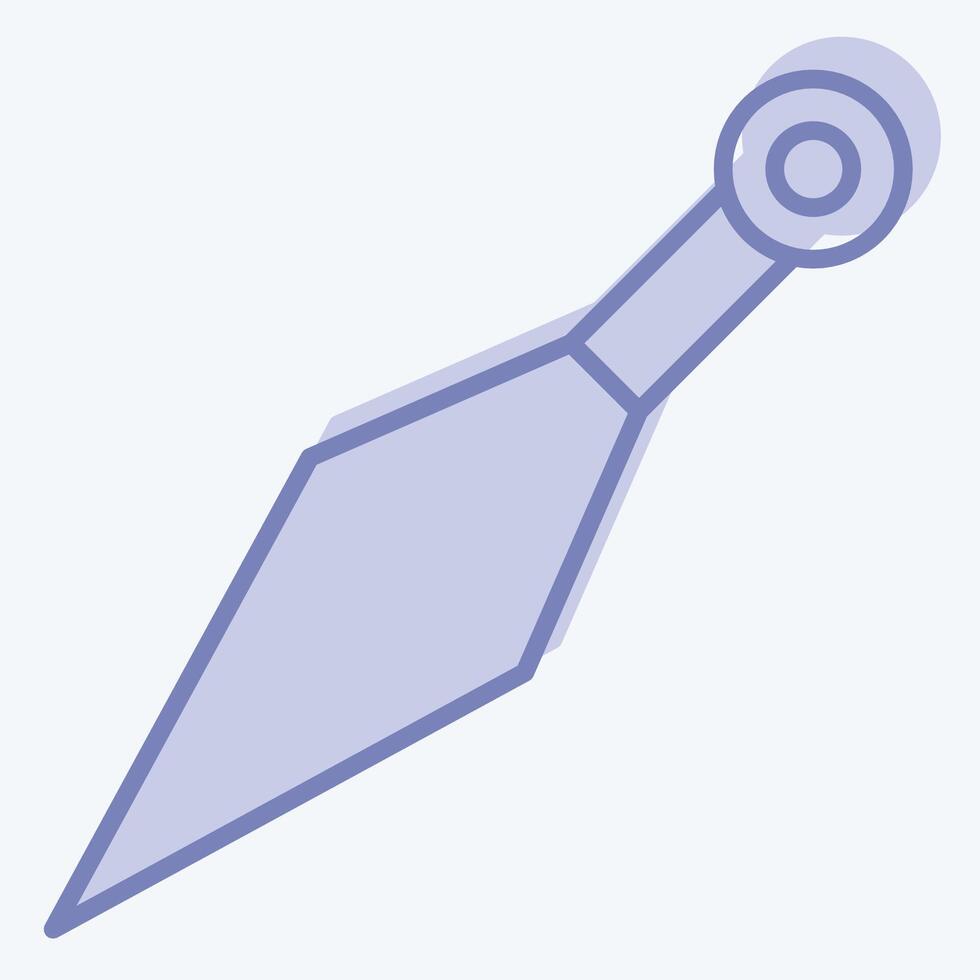 icono kunai relacionado a Japón símbolo. dos tono estilo. sencillo diseño ilustración. vector