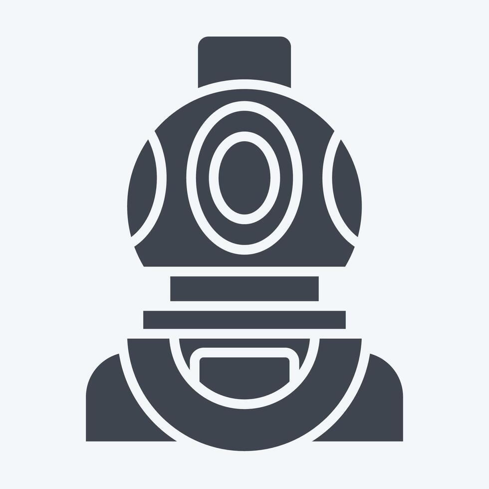 Icon Diving Helmet. related to Diving symbol. glyph style. simple design illustration vector