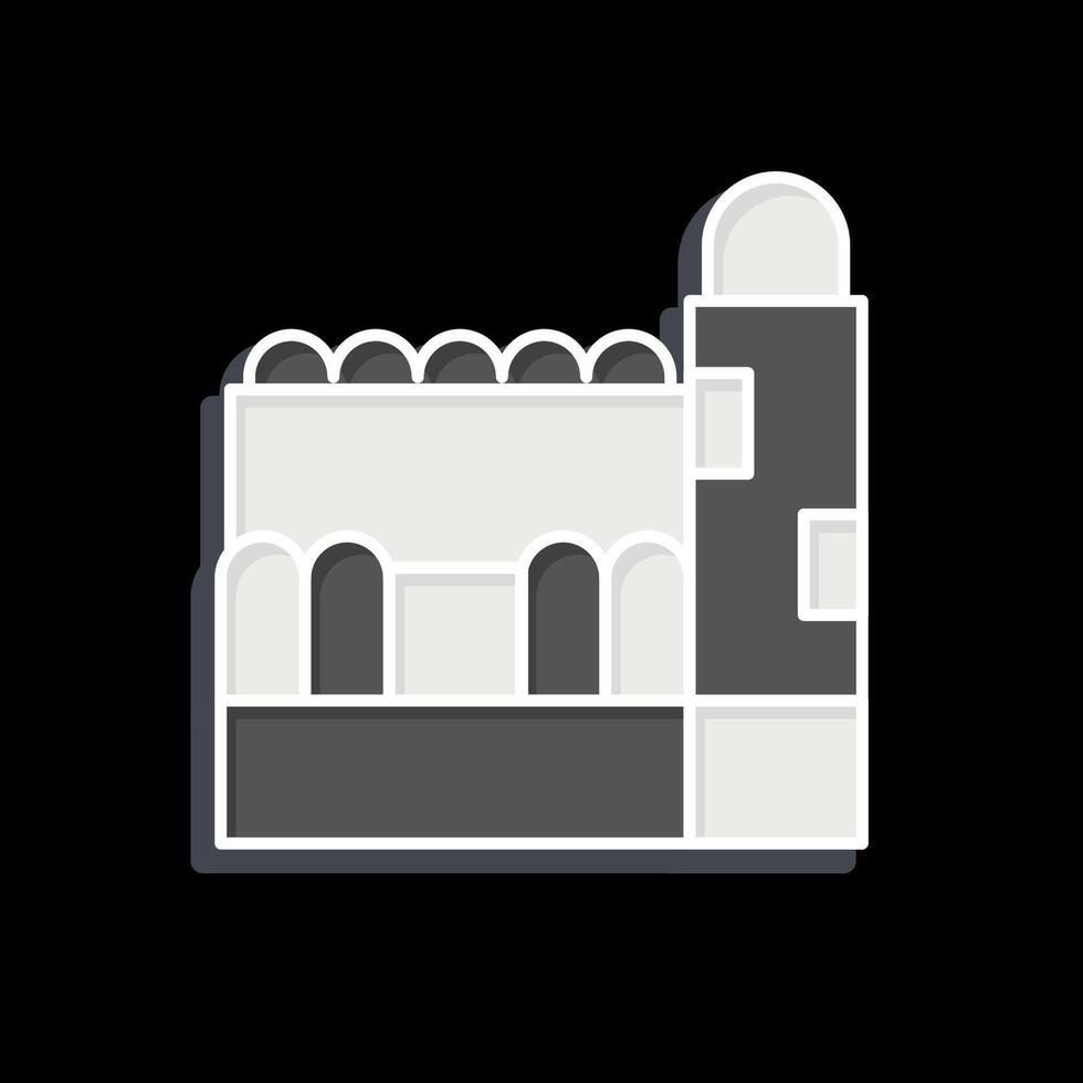 Icon Mosque. related to Qatar symbol. glossy style. simple design illustration. vector