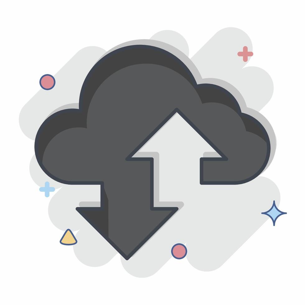 Icon Cloudy. related to Social Network symbol. comic style. simple design illustration vector