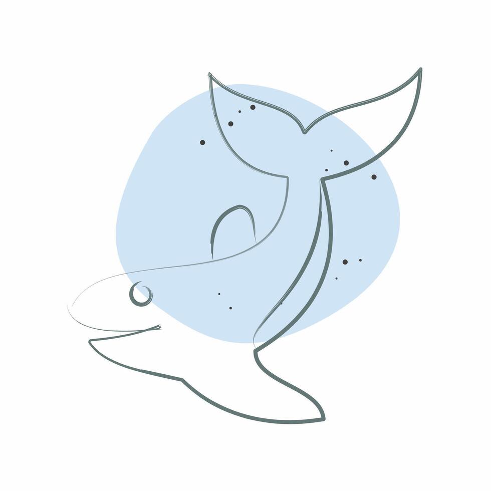 Icon Whale. related to Diving symbol. Color Spot Style. simple design illustration vector