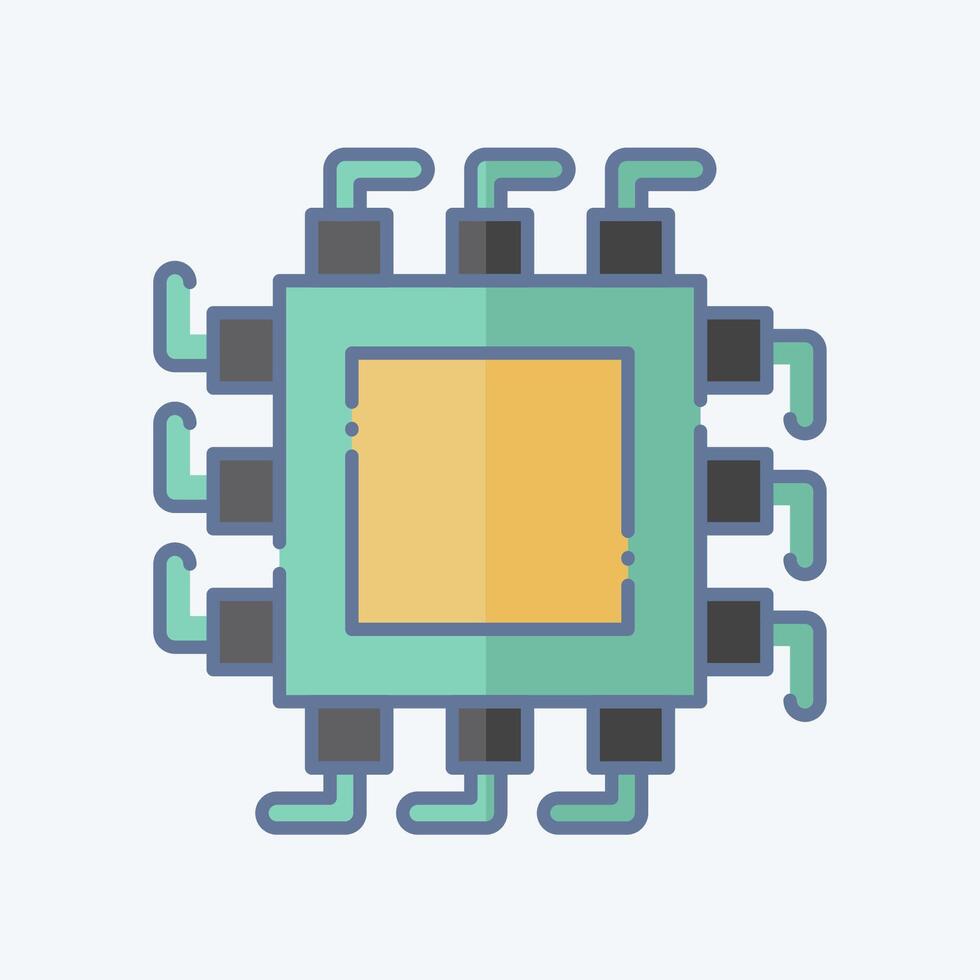 Icon Chip. related to Social Network symbol. doodle style. simple design illustration vector