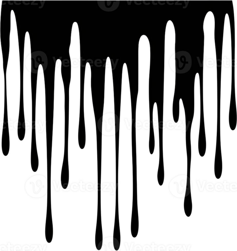 ai gegenereerd een bloed spoor horizontaal lijn, een dicht druipend zwart vloeistof langzaam gaan omlaag. geïsoleerd png