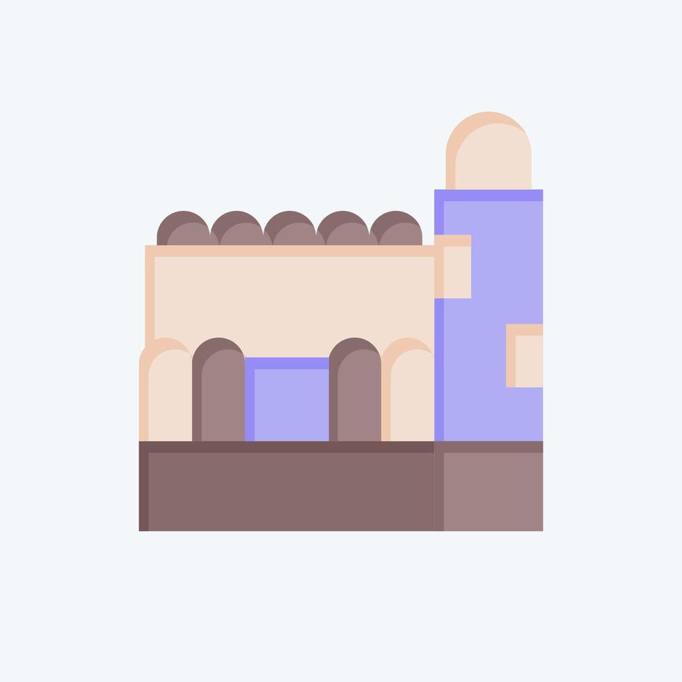 Icon Mosque. related to Qatar symbol. flat style. simple design illustration. vector