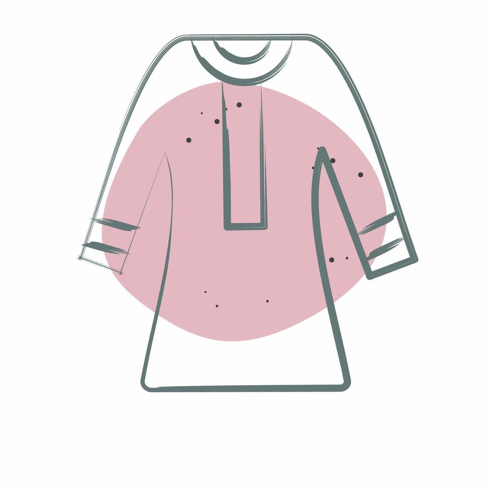 Icon Kandura. related to Qatar symbol. Color Spot Style. simple design illustration. vector