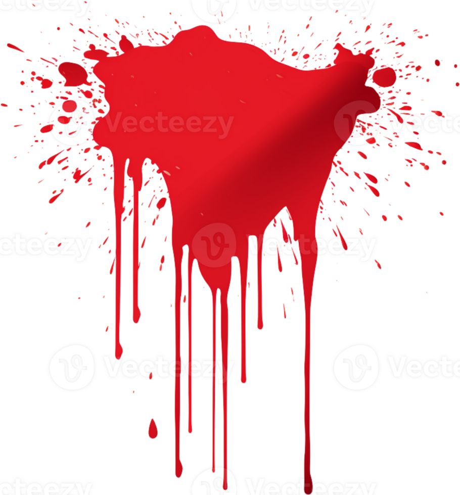 AI generated Red paint splatter, splash, drips, simple minimal png