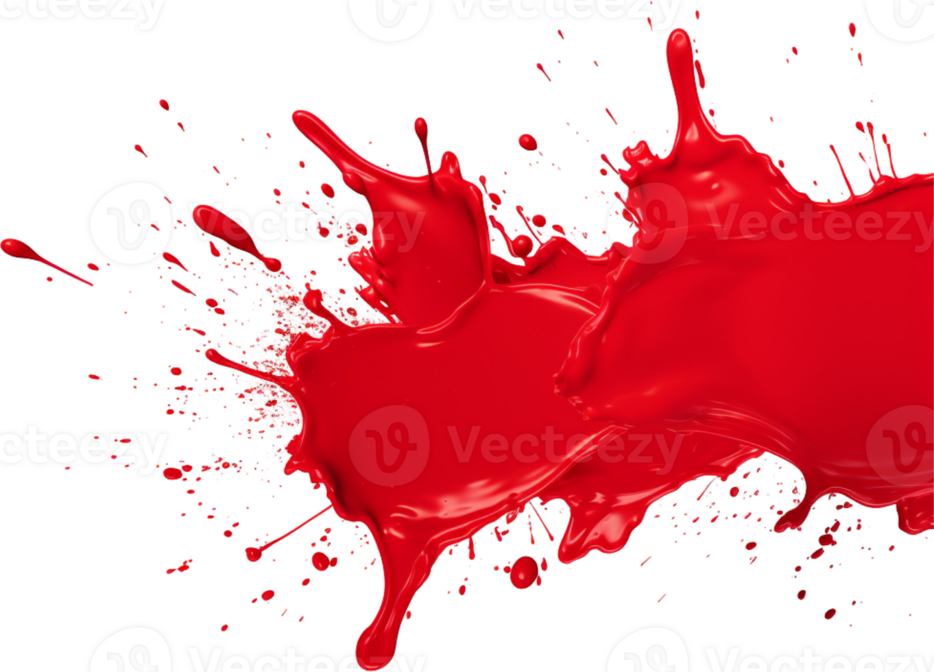 AI generated Red paint splatter, splash, drips, simple minimal png