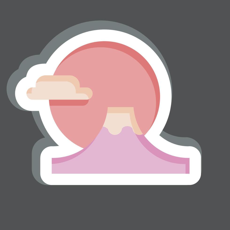 Sticker Fuji Mountain. related to Japan symbol. simple design illustration. vector