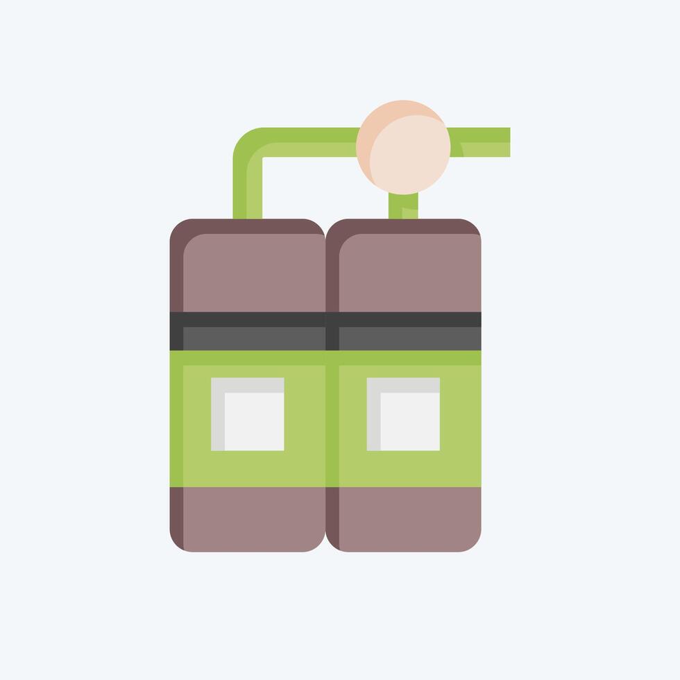 Icon Diving Oxygen Tank. related to Diving symbol. flat style. simple design illustration vector