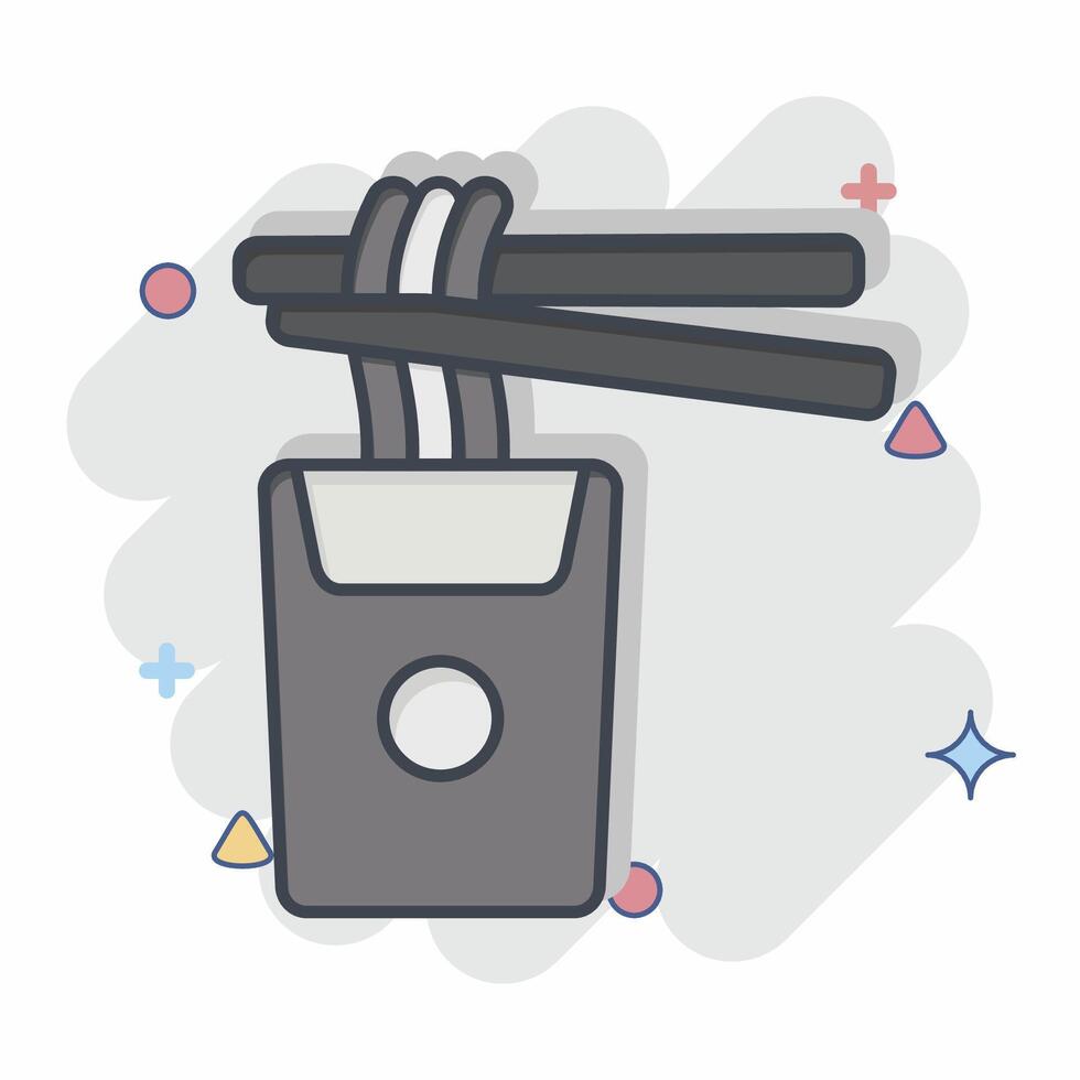 Icon Noodles. related to Japan symbol. comic style. simple design illustration. vector