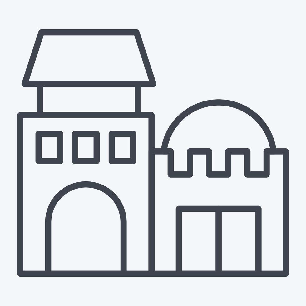 Icon Arab House. related to Qatar symbol. line style. simple design illustration. vector