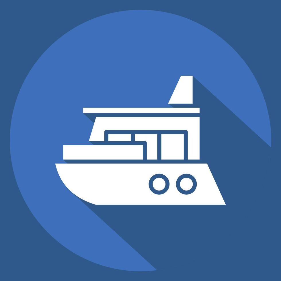 Icon Yacht. related to Diving symbol. long shadow style. simple design illustration vector