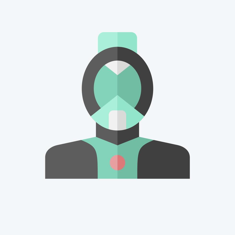 Icon Diving Mask. related to Diving symbol. flat style. simple design illustration vector