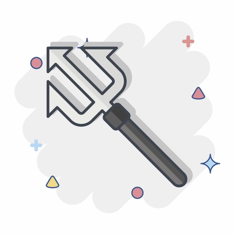 Icon Trident. related to Diving symbol. comic style. simple design illustration vector