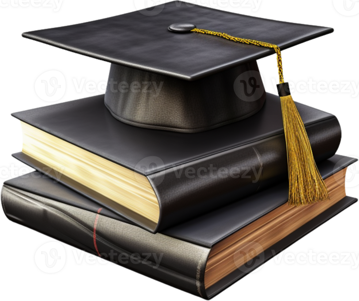 AI generated graduation cap and diploma png