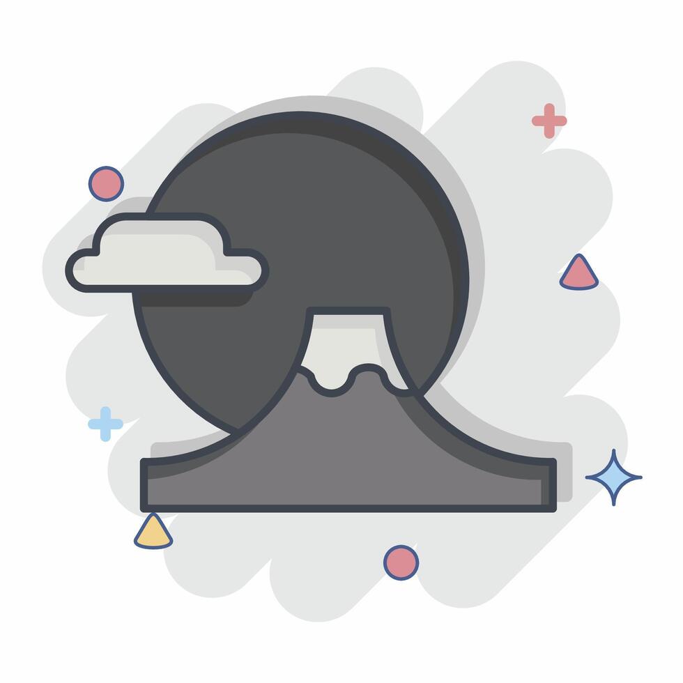 Icon Fuji Mountain. related to Japan symbol. comic style. simple design illustration. vector