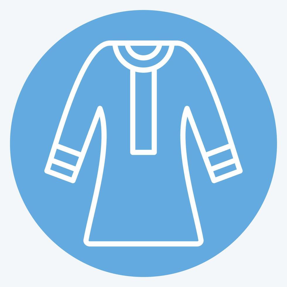 Icon Kandura. related to Qatar symbol. blue eyes style. simple design illustration. vector