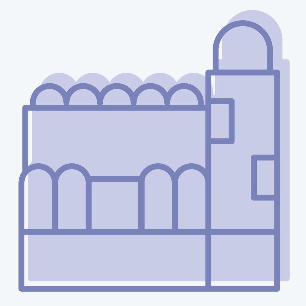 Icon Mosque. related to Qatar symbol. two tone style. simple design illustration. vector