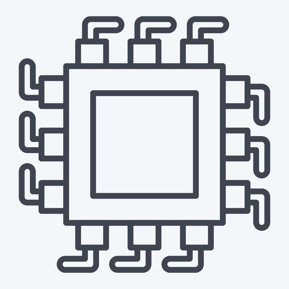 Icon Chip. related to Social Network symbol. line style. simple design illustration vector