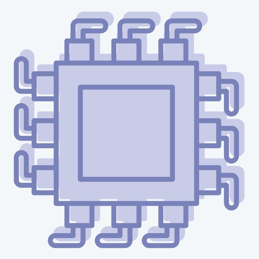 Icon Chip. related to Social Network symbol. - two tone style. simple design illustration vector