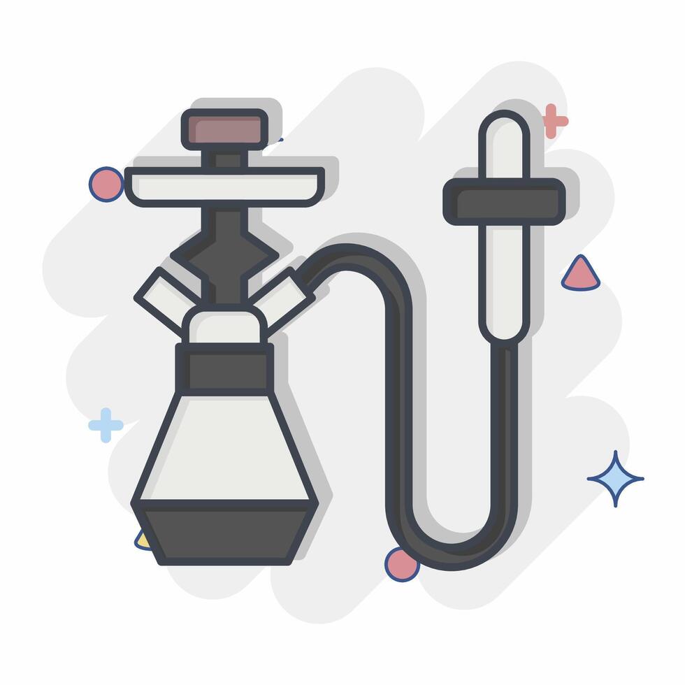 Icon Hookah. related to Qatar symbol. comic style. simple design illustration. vector