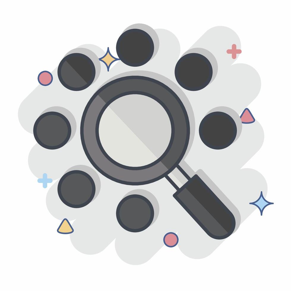 Icon Search. related to Social Network symbol. comic style. simple design illustration vector
