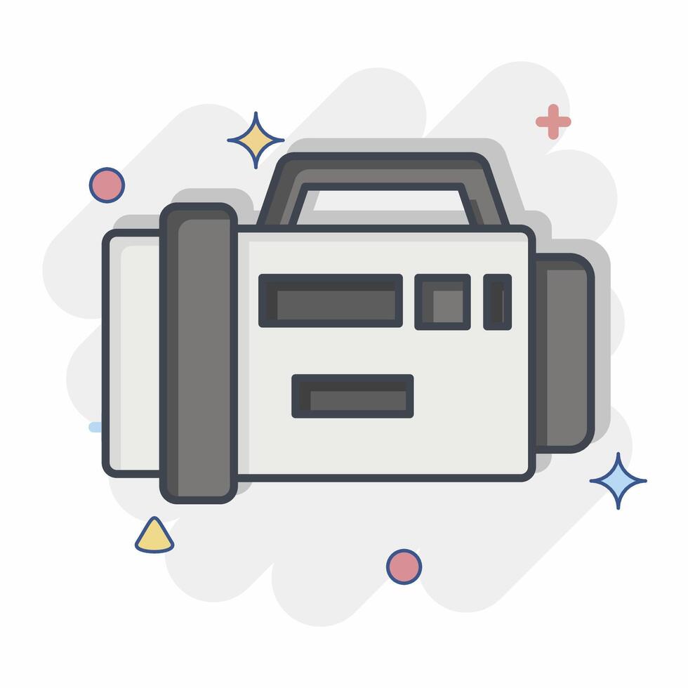 Icon Diving Flash Light. related to Diving symbol. comic style. simple design illustration vector