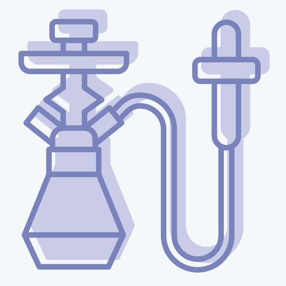 Icon Hookah. related to Qatar symbol. two tone style. simple design illustration. vector