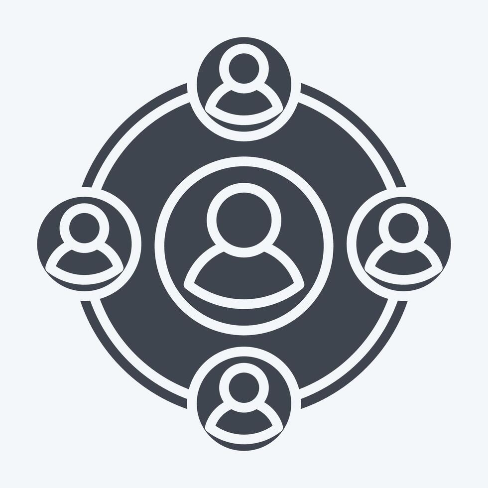 Icon Social. related to Social Network symbol. glyph style. simple design illustration vector