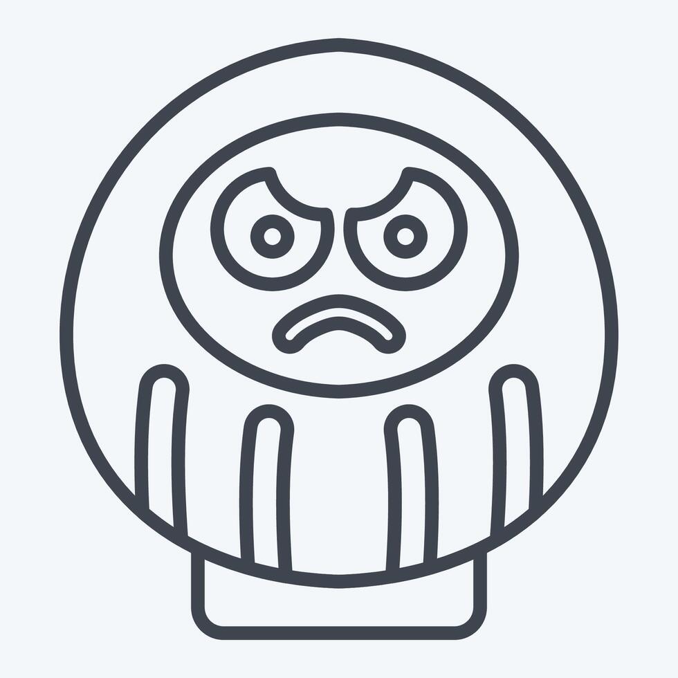 Icon Daruma. related to Japan symbol. line style. simple design illustration. vector
