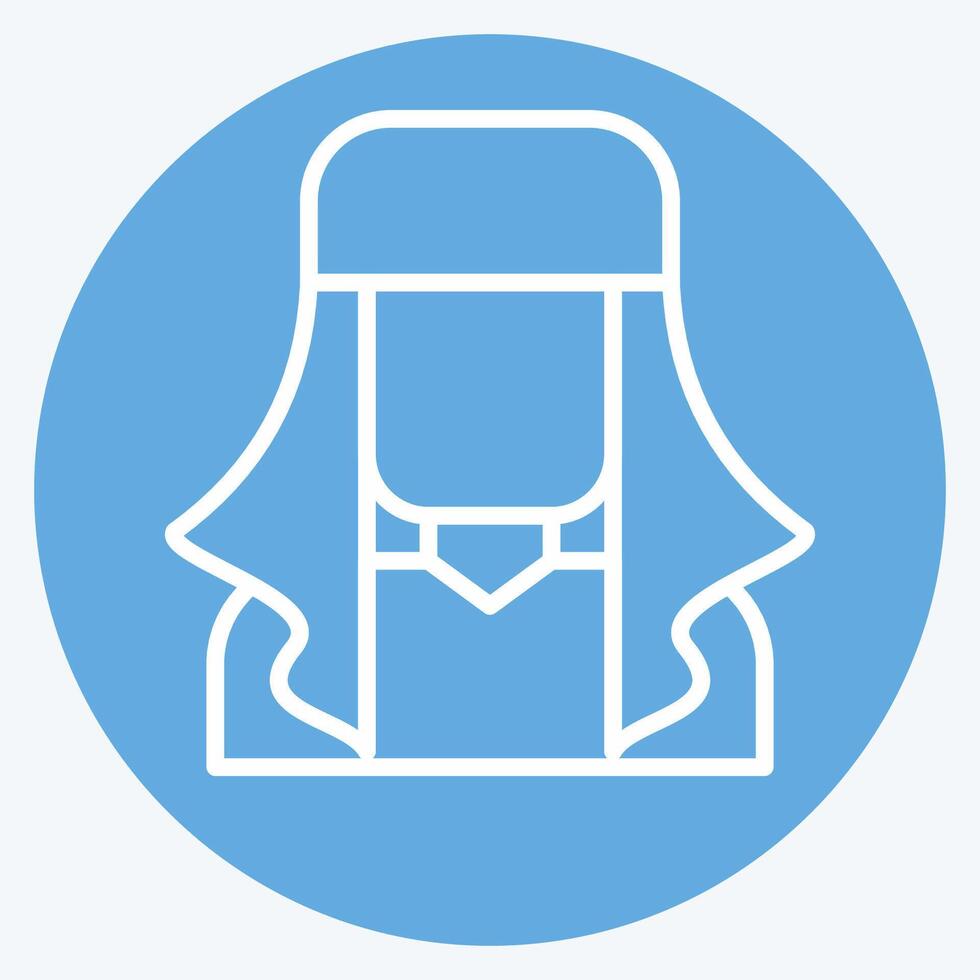 Icon Ghutra. related to Qatar symbol. blue eyes style. simple design illustration. vector